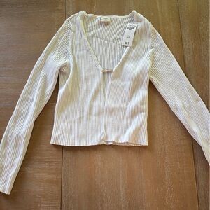 Abercrombie White cropped cardigan NWT